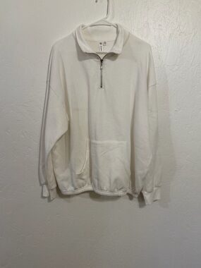 Woman’s Cream Half-Zip Pullover Sweater